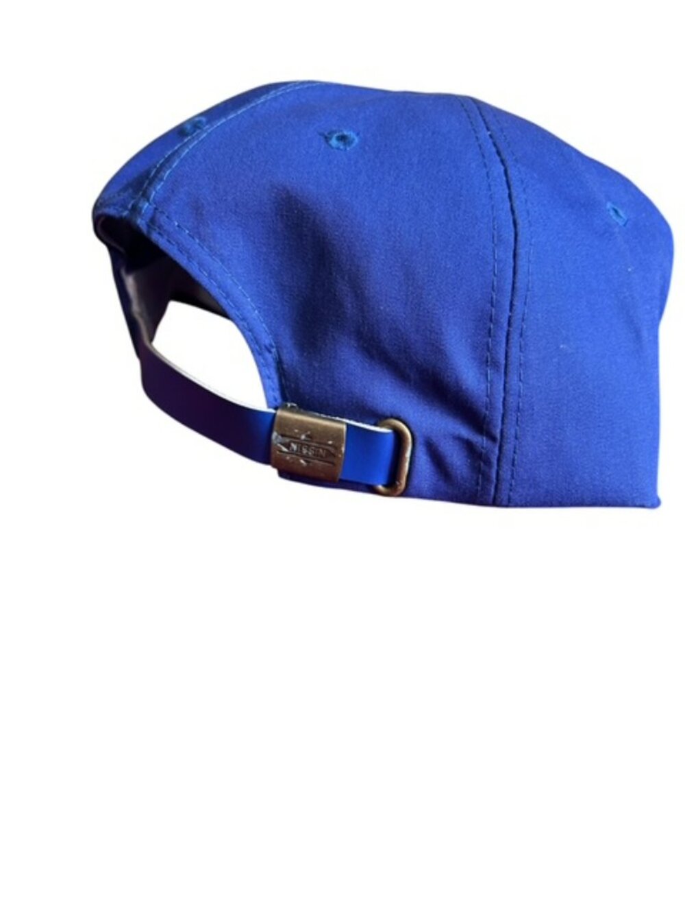 Vintage Blue Nissin Blank Rope Trucker Hat Cap Leather Strap Back New Old Stock - Picture 3 of 8